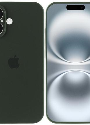 Чехол silicone case full camera protective (aa) для apple iphone 16 (6.1") зеленый / cyprus green 2