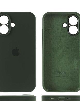 Чехол silicone case full camera protective (aa) для apple iphone 16 (6.1") зеленый / cyprus green 3