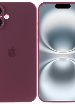 Чехол silicone case full camera protective (aa) для apple iphone 16 (6.1") бордовый / plum 2