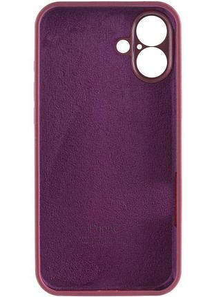 Чехол silicone case full camera protective (aa) для apple iphone 16 (6.1") бордовый / plum 6