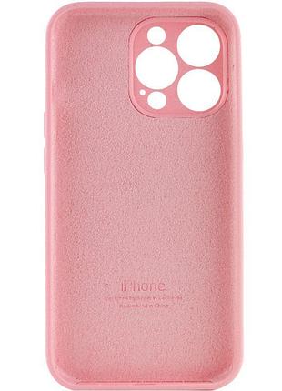 Чехол silicone case full camera protective (aa) для apple iphone 14 pro (6.1") розовый / light pink 2
