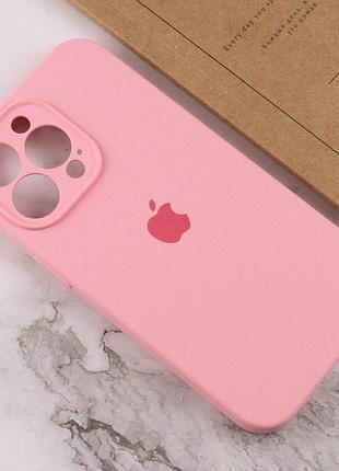 Чехол silicone case full camera protective (aa) для apple iphone 14 pro (6.1") розовый / light pink 4