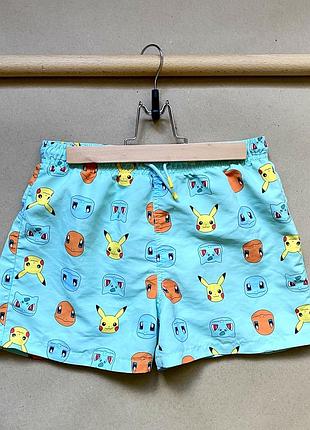 Шорти плавальні дитячі для хлопчика zara pokemon 11-12 років 146-152 см бірюзові пляжні