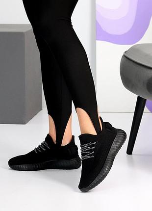 Кроссовки женские текстильные черные 65