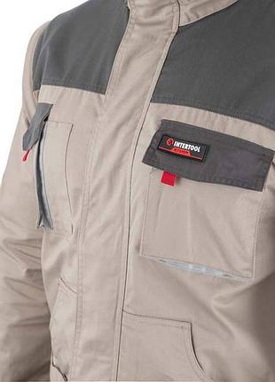 Куртка рабочая 2 в 1, 100% хлопок, плотность 180 г/м², xl intertool sp-3034 6
