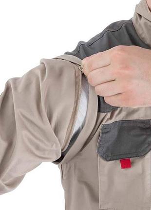 Куртка рабочая 2 в 1, 100% хлопок, плотность 180 г/м², xl intertool sp-3034 10