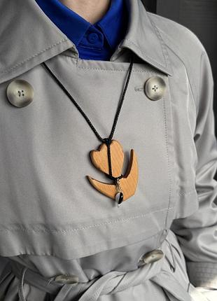 Намисто підвіска тюльпан з дерева