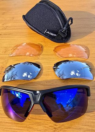 Спортивные очки crivit pro 3в1 со сменными линзами uv400