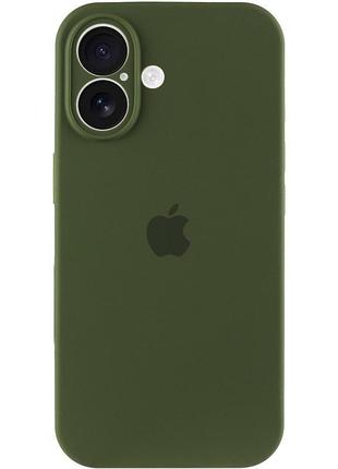 Чехол silicone case full camera protective (aa) для apple iphone 17 (6.3") зеленый / dark olive 2
