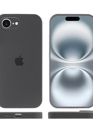Чехол silicone case full camera protective (aa) для apple iphone 16e (6.1") серый / dark gray 3