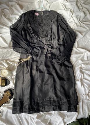 Элегантное черное шелковое  платье monsoon uk16 euro44 л