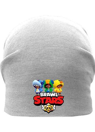 Шапка дитяча бравл старс сіра (brawl stars-002) 50-52 см