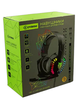 🎧🔥 ігрові дротові навушники cyboo 99 з мікрофоном (чорні)
