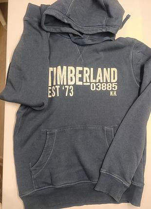 Худі синього кольору від бренду timberland, модель exeter river logo graphic washed.