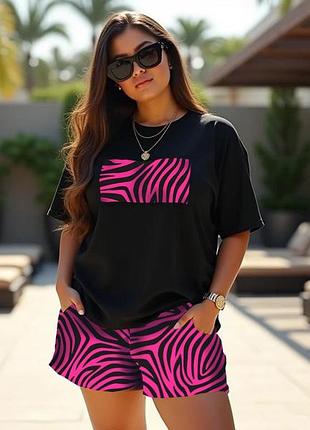 Костюм женский футболка + шорты 48,50,52,54,56