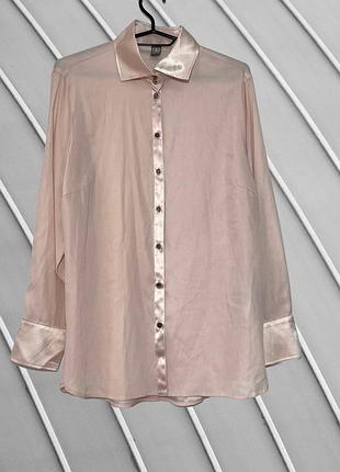 Шовкова сорочка basler оригінал l xl / ніжно-рожева блуза з шовку / брендова шовкова сорочка basler