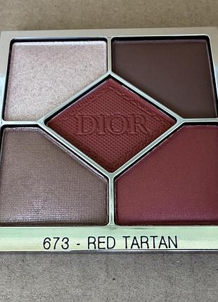 Dior couture eyeshadow palette 5 couleurs тіні для очей #673 red tartan