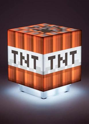 Ночник майнкрафт tnt блок minecraft led куб со звуком 11 см usb
