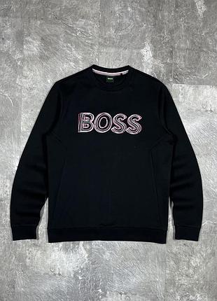 Світшот boss hugo boss чоловічий чорний кофта босс хуго босс оригінал sweatshirt батнік джемпер брендовий стан ідеал розмір s худи толстовка