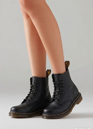 Dr. martens 1460 pascal pascal black virginia з м'якої шкіри черевики берци ботинки