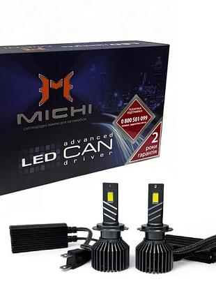 Светодиодные led лампы 12-24v 110 w michi mi led can h7 5500k
