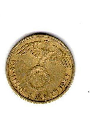 Германия - третий паркс 5 парксфенигов, 1937 год алюминий-бронза, 2.5g, ø 18mm no1926