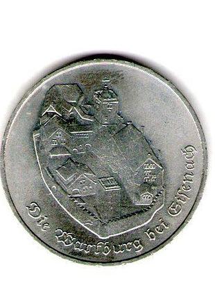 Германия - гдр 5 марок, 1982 год замок вартбург медь-цинк-никель, 9.6g, ø 29mm no2421