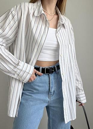 Бавовняна сорочка в смужку h&m