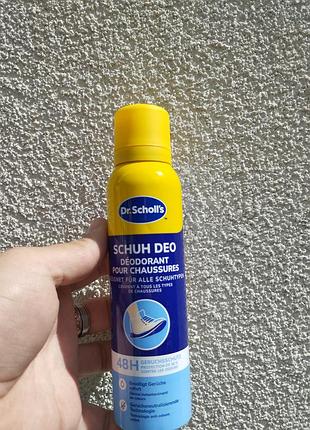 Дезодорант для взуття dr. scholl's schuh deo 150 мл антибактеріальний спрей від запаху 48 год