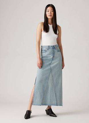 Джинсовая длинная юбка levi's