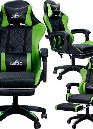 Кресло геймерское diego aero black-green