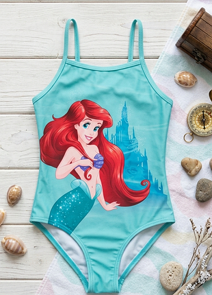 Детский купальник слитный disney princess ариэль, размер 98/104 (2-4 года), бирюзовый