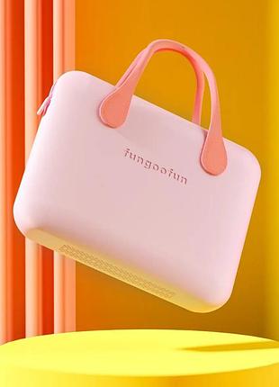 Сумка для ноутбука або планшета 16 дюймів fungoofun, силіконова, eva вологостійка, протиударна, рожева