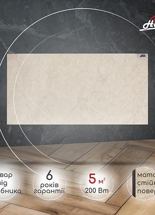 Керамический электрический панельный обогреватель heats 200вт до 5кв.м stone/бежевый под монтаж