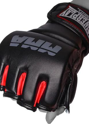 Рукавиці для mma powerplay 3053 чорно-червоні l/xl