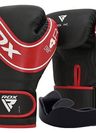 Боксерские перчатки rdx 4b robo kids red/black 6 унций (капа в комплекте)