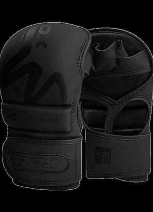 Рукавиці для мма (греплінгові рукавички) rdx t15 noir inner matte black l