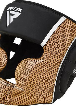 Боксерский шлем rdx aura plus t-17 black golden s