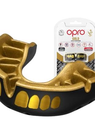 Капа opro gold взрослая (вик 11+) grillz black/gold (art.102504012)
