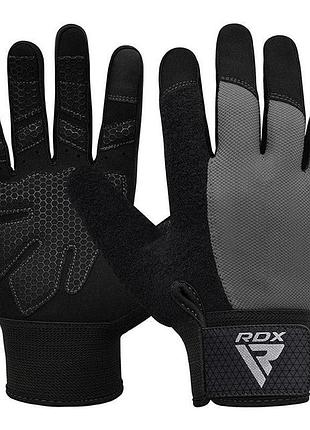 Перчатки для фитнеса rdx w1 full finger plus grey s