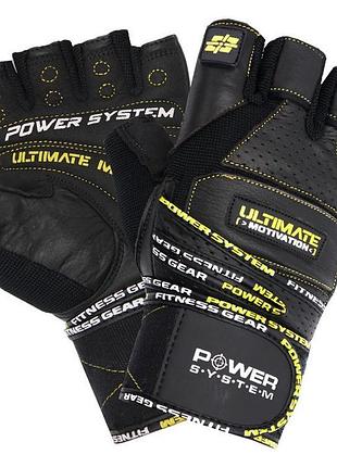 Рукавички для фітнесу power system ps-2810 ultimate motivation black/yellow line xl