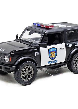 Машинка кинсмарт ford bronco 2022 police полицейская машинка внедорожник для игры и коллекции