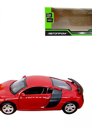 Машинка audi r8 gt автопром бордова металева модель з відкривними дверцятами 1 43 11 см
