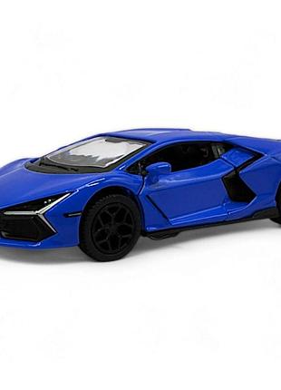 Машинка kinsmart lamborghini revuelto синя металева з відкривними дверима для гри і колекції