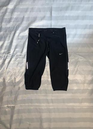 Женские беговые капри nike dri-fit / спортивные лосины тайтсы для бега