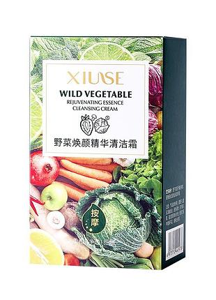 Новинка! молочко скраб для вмивання та очищення обличчя xiuse wild vegetable essence cleansing cream 20 стіків по 4мл