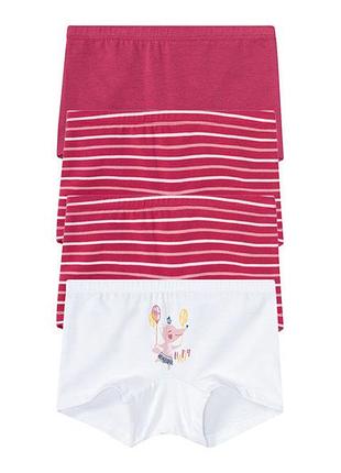 Трусики-боксеры набор 4 шт. для девочки lupilu lycra® 387245 086-92 см (12-24 months) малиновый