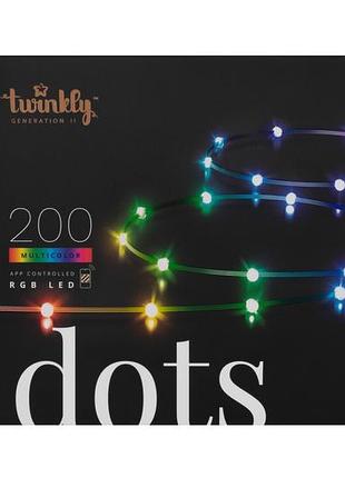 Гірлянда smart led twinkly dots lights rgb 200 ip44 10м кабель чорний