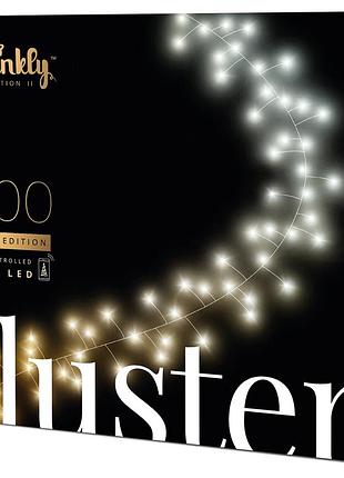Гирлянда smart led twinkly cluster aww 400 ip44 6м черный кабель