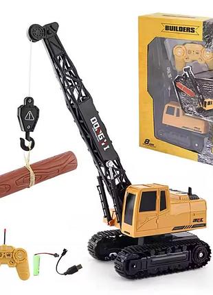 Подъемный кран на радиоуправлении dong yi toys builders 1:18 (8 каналов управления)